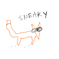 sneaky fox drawing by aroogyula in Artbitrator