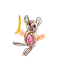 monkey with banana drawing by guest-ftp10o1jj in Artbitrator