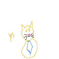 cat with tie drawing by guest-y0vhpn9cc in Artbitrator