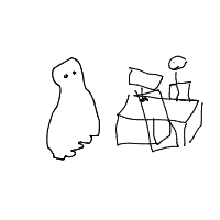 ghost at job interview drawing by guest-z7v5cq9sr in Artbitrator