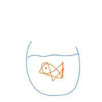fish in bowl drawing by mattycass95 in Artbitrator