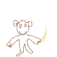 monkey with banana drawing by bahari in Artbitrator