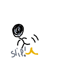 slipping on banana peel drawing by guest-6t89q4l3o in Artbitrator
