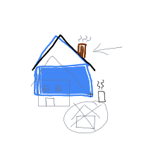 house with chimney drawing by syd_0_0 in Artbitrator