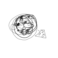 moon eating cheese drawing by guest-1583xw7yv in Artbitrator