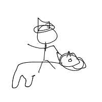 cowboy on tiny horse drawing by guest-gyzu9gx8s in Artbitrator