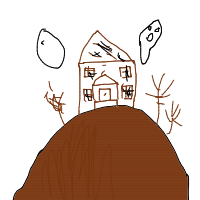 haunted house drawing by guest-kox3c3f3d in Artbitrator