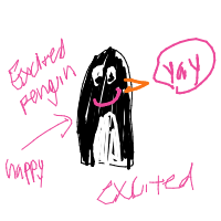 excited penguin drawing by guest-f5b2yuqby in Artbitrator