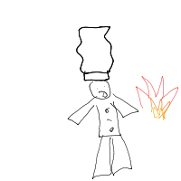 chef on fire drawing by guest-rqp39o1yd in Artbitrator