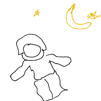 astronaut floating away drawing by guest-gza47hbvy in Artbitrator