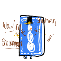 waving snowman drawing by guest-b3y6o4oqx in Artbitrator
