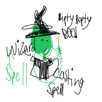wizard casting spell drawing by player-nuu2r6pke in Artbitrator