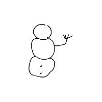 waving snowman drawing by adam2 in Artbitrator