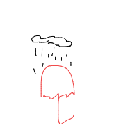umbrella in rain drawing by guest-x717ah9e3 in Artbitrator