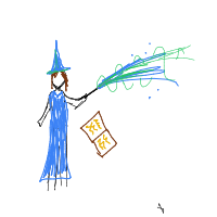 wizard casting spell drawing by player-fexawojg9 in Artbitrator