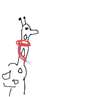 giraffe with scarf drawing by adam2 in Artbitrator