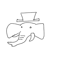 elephant with a hat drawing by guest-9hro2opom in Artbitrator