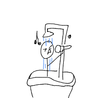 singing in shower drawing by impicklerick293 in Artbitrator