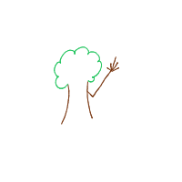 tree giving high five drawing by impicklerick293 in Artbitrator