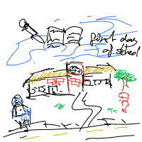 first day of school drawing by guest-m7m9fs4u2 in Artbitrator