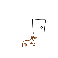dog waiting at door drawing by guest-xwu7h8vsq in Artbitrator
