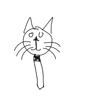 cat with tie drawing by guest-10tb44aek in Artbitrator