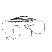 elephant with a hat drawing by guest-pil8qjtgk in Artbitrator
