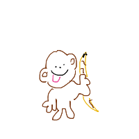 monkey with banana drawing by guest-jodj3fr99 in Artbitrator