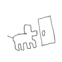 dog waiting at door drawing by guest-siw146bgb in Artbitrator