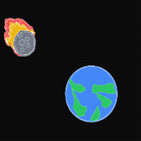 meteor approaching earth drawing by guest-9bm3g0j3g in Artbitrator