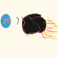 meteor approaching earth drawing by guest-yi89yczpz in Artbitrator