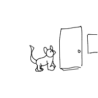 dog waiting at door drawing by guest-peslcagki in Artbitrator