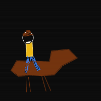 cowboy on tiny horse drawing by guest-6j45g4ygn in Artbitrator