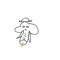 elephant with a hat drawing by berlioz128 in Artbitrator