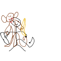 monkey with banana drawing by guest-w8tyh61fx in Artbitrator