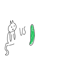 cat vs cucumber drawing by easypeasy in Artbitrator