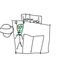 alien at grocery store drawing by guest-9ntfji1nx in Artbitrator