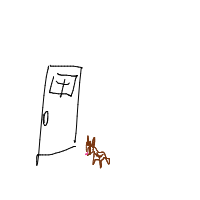 dog waiting at door drawing by guest-n9wcba9c9 in Artbitrator