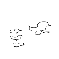 duck leading ducklings drawing by guest-oykcqg0s5 in Artbitrator