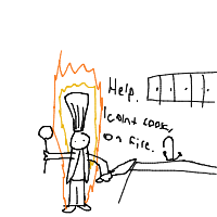 chef on fire drawing by guest-rjmfw0ciz in Artbitrator