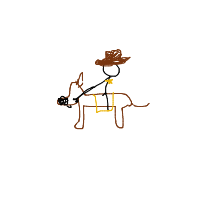 cowboy on tiny horse drawing by guest-5uaxjv0vf in Artbitrator
