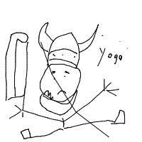 viking at yoga class drawing by guest-g37nvv7yl in Artbitrator