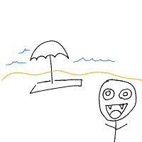 vampire at beach drawing by impicklerick293 in Artbitrator