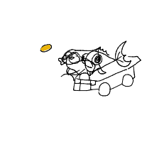 goldfish driving car drawing by impicklerick293 in Artbitrator