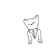 cat wearing suit drawing by impicklerick293 in Artbitrator