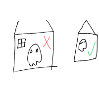 ghost haunting wrong house drawing by impicklerick293 in Artbitrator