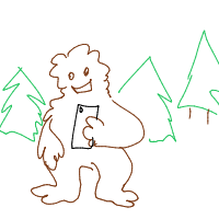 bigfoot taking selfie drawing by guest-w1ffiljks in Artbitrator