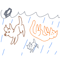raining cats and dogs drawing by guest-w1ffiljks in Artbitrator