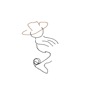 cowboy on tiny horse drawing by guest-x6h38yme in Artbitrator