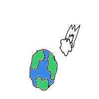 meteor approaching earth drawing by guest-jircluxih in Artbitrator